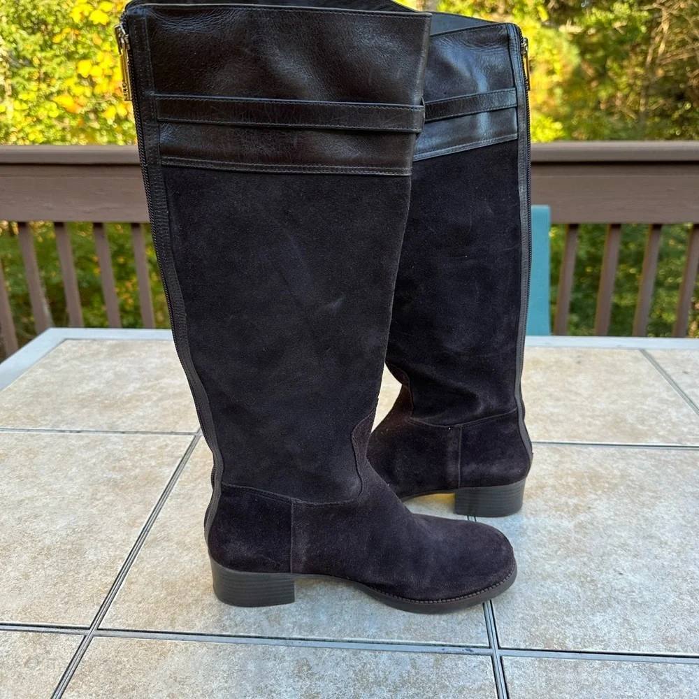 Tory Burch Jenna Brown Suede Tall Riding Boots- Women SZ 7